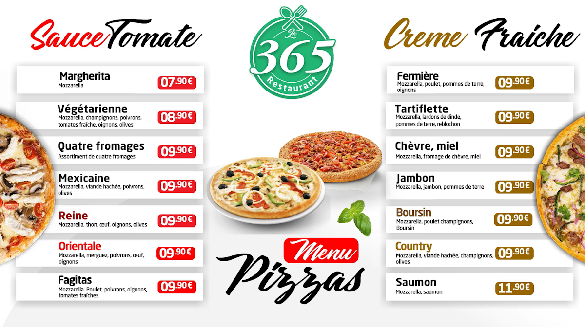Menu Restaurant Le 365-1