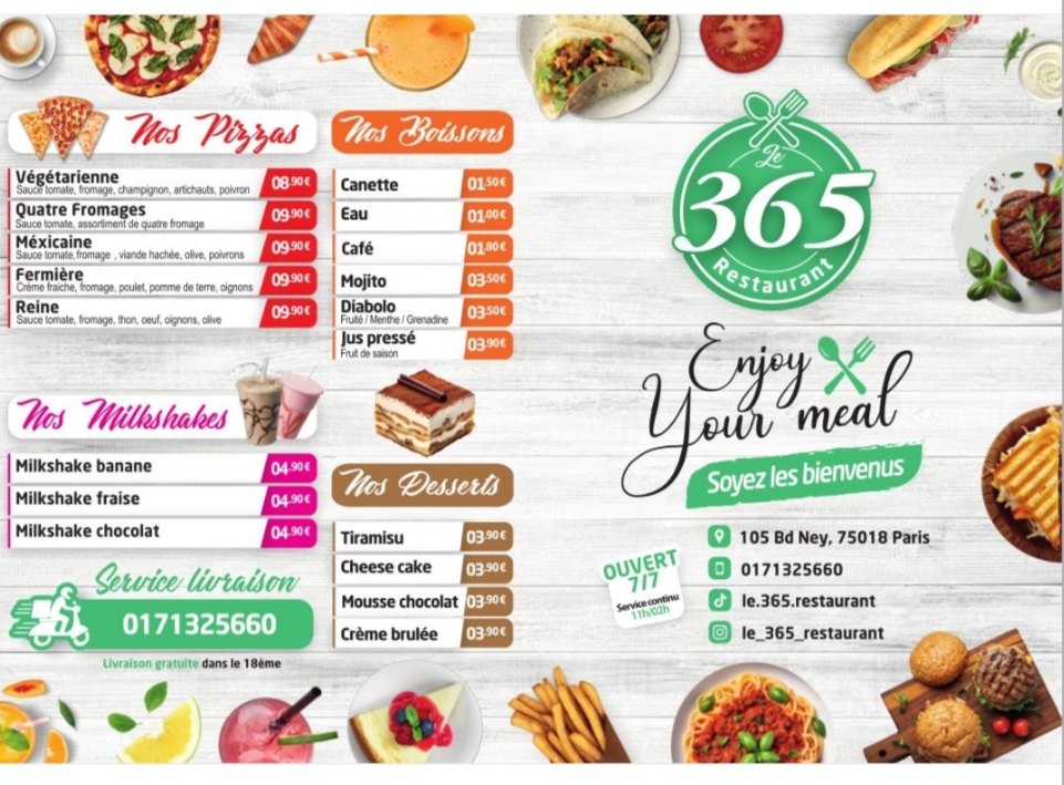 Menu Restaurant Le 365-3