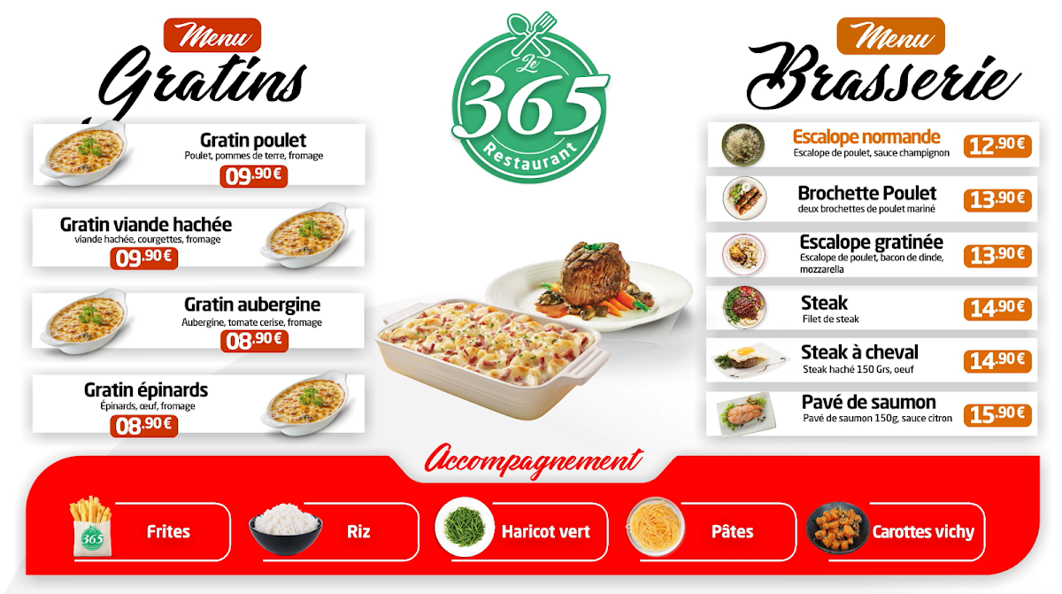 Menu Restaurant Le 365-5