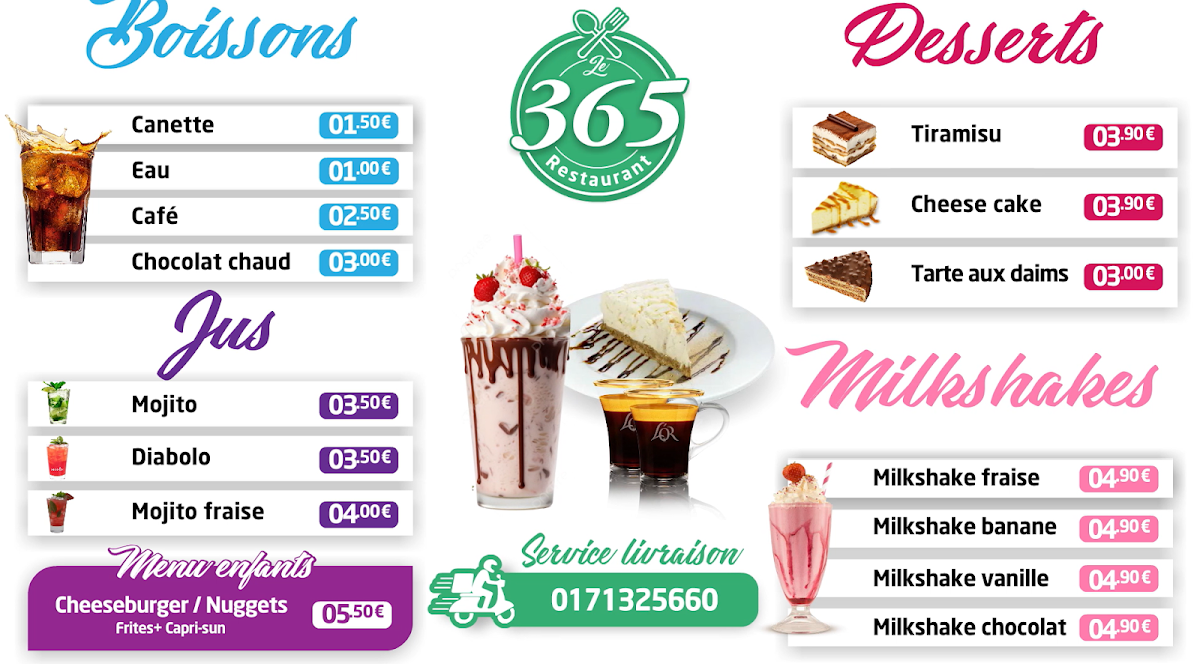 Menu Restaurant Le 365-7